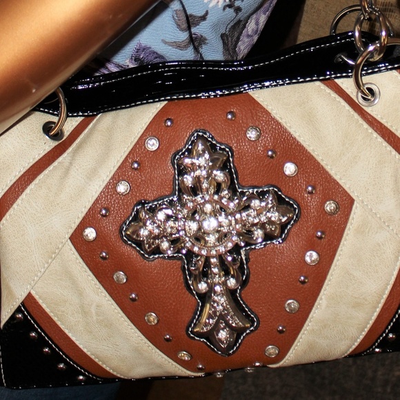 Bags Rhinestone Cross Handbag Poshmark